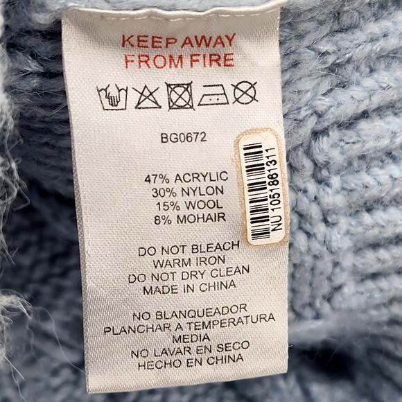 Free People Better Garment Chunky Cable Knit Pullover Turtleneck Sweater Size M - Picture 3 of 4